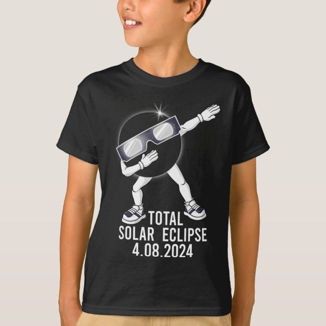 Dabbing Total Solar Eclipse 04.08.2024 Fun Dab Boy T-Shirt (Front)