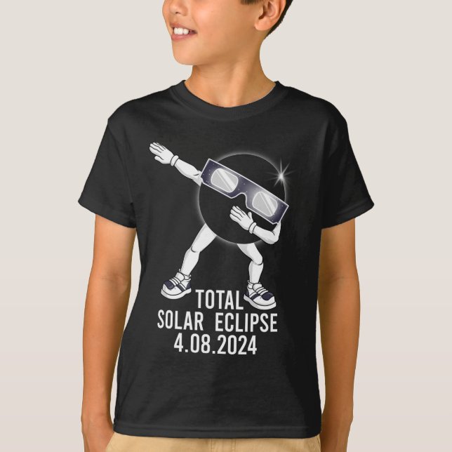 Dabbing Total Solar Eclipse 04.08.2024 Fun Dab Boy T-Shirt (Front)