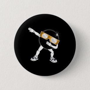 Dabbing Total Solar Eclipse 2024 Fun Dab Boys Girl Button