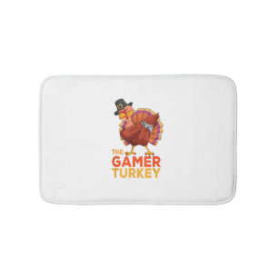 Dabbing Turkey Gamer Thanksgiving Gaming Kids Boys Bath Mat