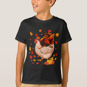Dabbing Turkey On Chicken Thanksgiving Autumn Lgri T-Shirt