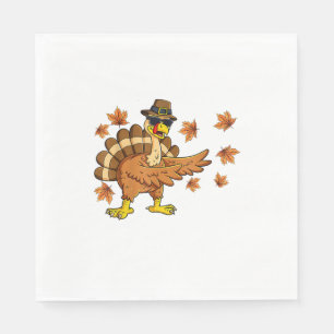 Dabbing Turkey Thanksgiving Day Gifts Pilgrim Boys Napkins