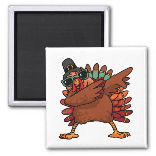 Dabbing Turkey Thanksgiving Day Pilgrim Boys Girls Magnet