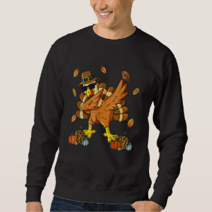 Dabbing Turkey Thanksgiving Day Pilgrim Boys Girls Sweatshirt