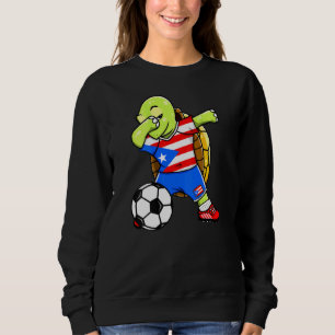 Dabbing Turtle Puerto Rico Soccer Fans Jersey Flag Sweatshirt