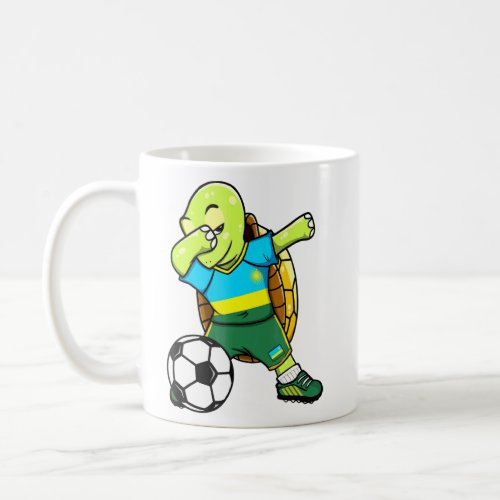 Dabbing Turtle Rwanda Soccer Fans Jersey Rwandan F Coffee Mug