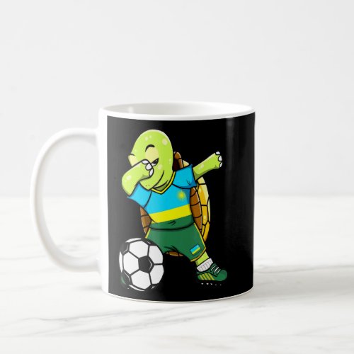 Dabbing Turtle Rwanda Soccer Fans Jersey Rwandan F Coffee Mug
