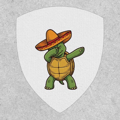 Dabbing Turtle Sombrero Vintage Vector Design_1 Patch