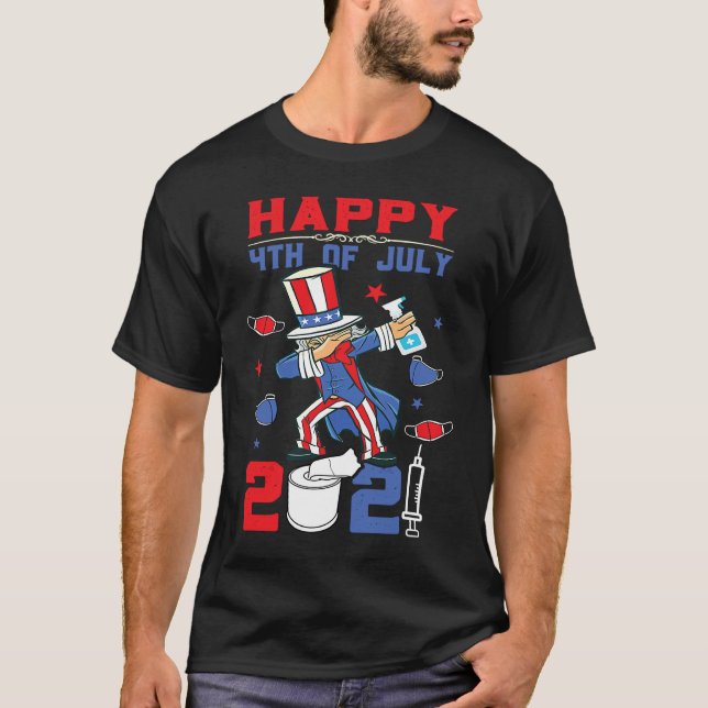 Dabbing Uncle Sam 4th of July 2021 kids boys girls T-Shirt (Front)