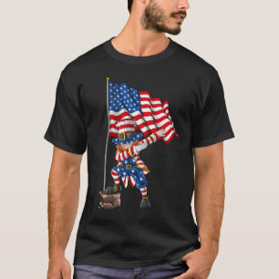 Dabbing Uncle Sam 4th Of July American Flag T-Shirt