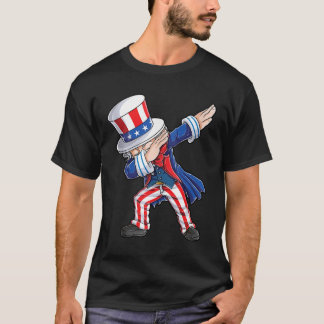 Dabbing Uncle Sam 4th Of July Boys Girls Men Ameri T-Shirt