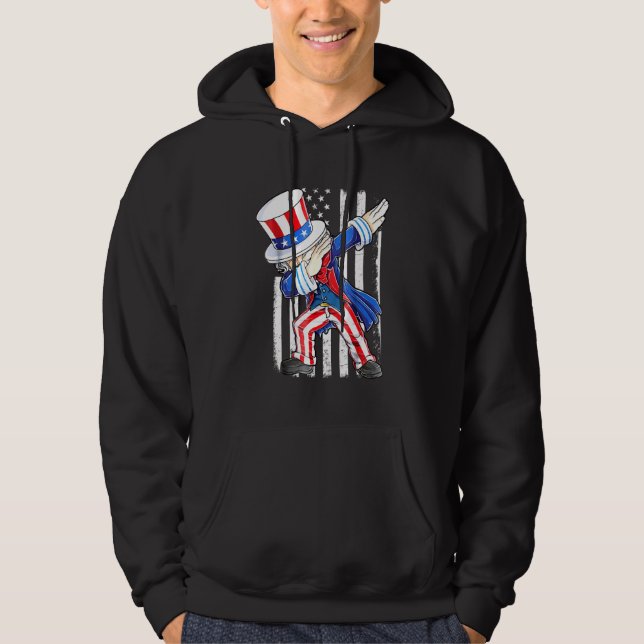 Dabbing Uncle Sam 4th Of July Kids Boys Girl 1 Hoodie (Front)