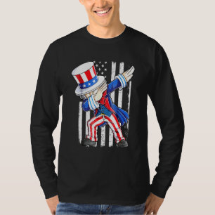 Dabbing Uncle Sam 4th Of July Kids Boys Girl 1 T-Shirt