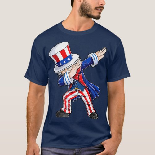 Dabbing Uncle Sam  4th of July Kids Boys Men Gifts T_Shirt
