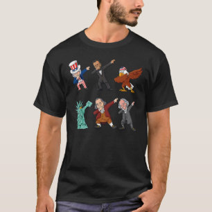 Dabbing Uncle Sam And Friends 4th Of July Boys Gir T-Shirt