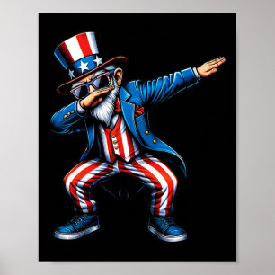 Dabbing Uncle Sam Funny 4th Of July Patriotic Boys Poster
