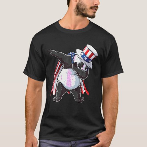 Dabbing Uncle Sam Panda T shirt 4th Of July Kids B