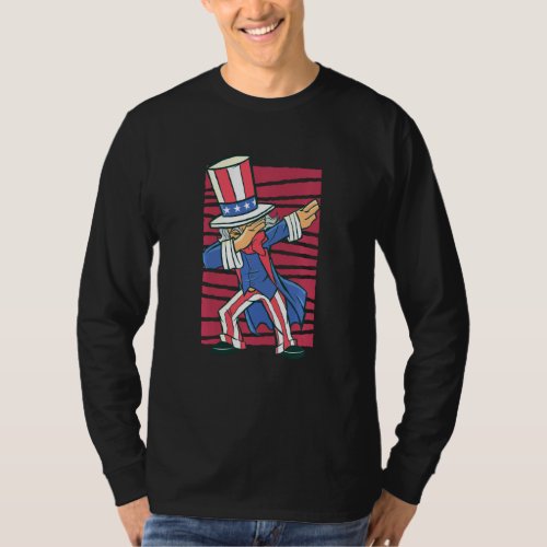 Dabbing Uncle Sam Patriotic American T_Shirt