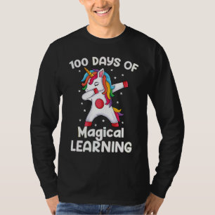 Dabbing Unicorn 100 Days of Magical Learning  Girl T-Shirt
