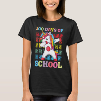 Dabbing Unicorn 100 Days of School  Girls Dabbing  T-Shirt