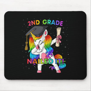 Dabbing Unicorn 2nd Grade Nailed It Graduation Gir Mouse Pad