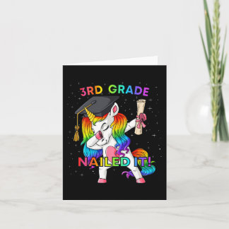 Dabbing Unicorn 3rd Grade Nailed It Graduation Gir Card