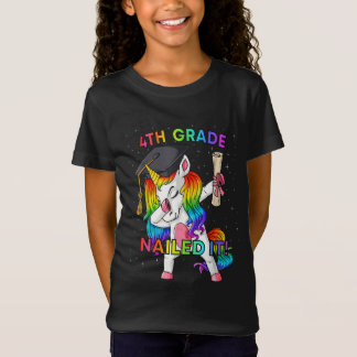 Dabbing Unicorn 4th Grade Nailed It Graduation T-Shirt