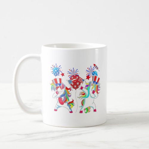Dabbing Unicorn 4th of July Celebrate American US  Coffee Mug