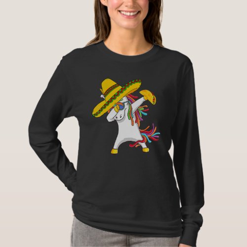 Dabbing Unicorn 5 Cinco De Mayo 2022 Kid Girl Wome T_Shirt