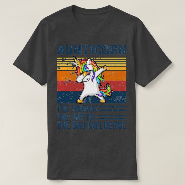 Dabbing Unicorn Aunticorn Fun Gift T-Shirt (Design Front)