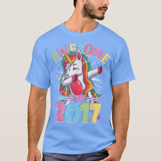Dabbing unicorn  awesome since 2017 girl's birthda T-Shirt