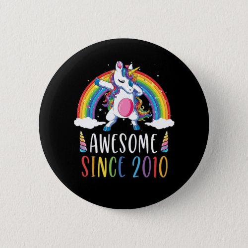 Dabbing Unicorn Birthday Gifts Girl 10 Years Old S Button