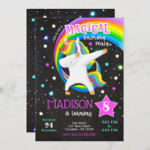 Dabbing Unicorn Birthday Invitation (Front/Back)