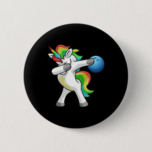 Dabbing Unicorn Bowling Bowler Funny Dab Dance Rai Button