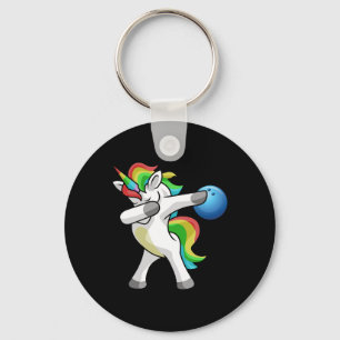 Dabbing Unicorn Bowling Bowler Funny Dab Dance Rai Keychain