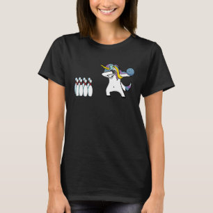 Dabbing unicorn bowling matching league team bowle T-Shirt