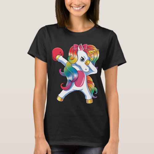Dabbing Unicorn Bowling Player Funny Dab Dance T_Shirt