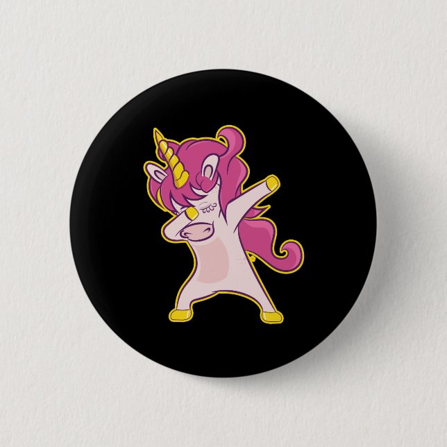 Dabbing Unicorn Button (Front)