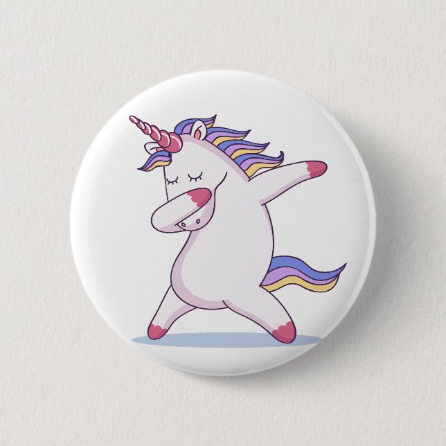 Dabbing Unicorn Button (Front)