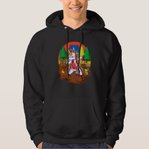 Dabbing Unicorn Camping Cute Vintage Girls Campers Hoodie
