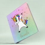 Dabbing Unicorn Child Personalized 3 Ring Binder<br><div class="desc">This design may be personalized in the area provided by changing the photo and/or text. Or it can be customized by clicking Personalize this Template and then choosing the click to customize further option and delete or change the color of the background, add text, change the text color or style,...</div>