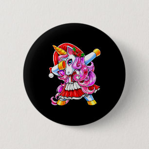 Dabbing Unicorn Christmas Santa Costume Unicorn Gi Button