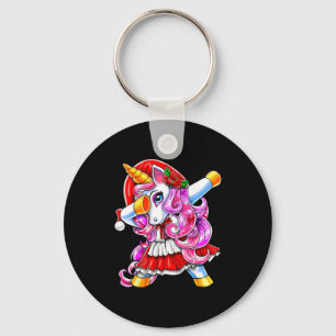 Dabbing Unicorn Christmas Santa Costume Unicorn Gi Keychain