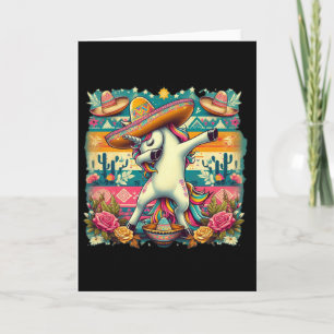 Dabbing Unicorn Cinco De Mayo Card