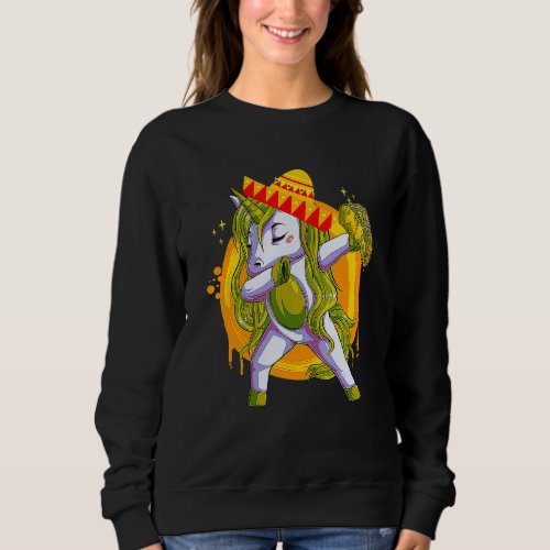 Dabbing Unicorn Cinco De Mayo Taco Unicorn Mexican Sweatshirt
