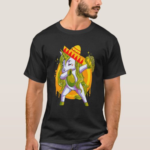 Dabbing Unicorn Cinco De Mayo Taco Unicorn Mexican T_Shirt