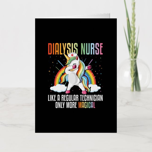Dabbing Unicorn Dab Dialysis Nurse Like a Regular Foil Greeting Card (Front)