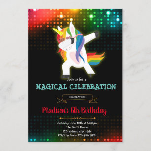 Dabbing unicorn dance birthday card
