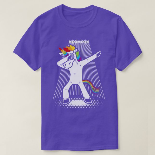 Dabbing Unicorn dancing rainbow mythical creature  T-Shirt (Design Front)