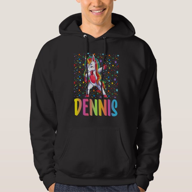 Dabbing Unicorn Dennis Hoodie (Front)